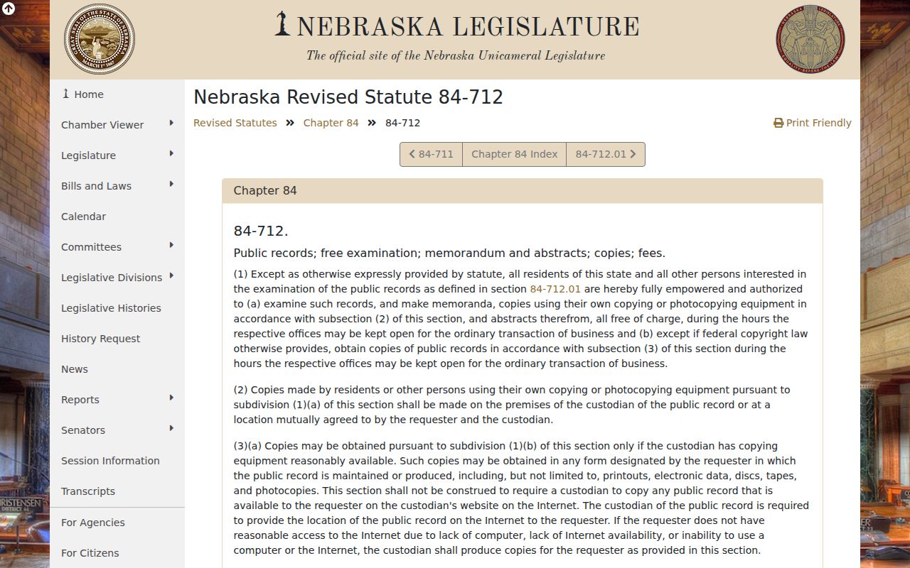 Nebraska public records inspection law for Alma criminal records