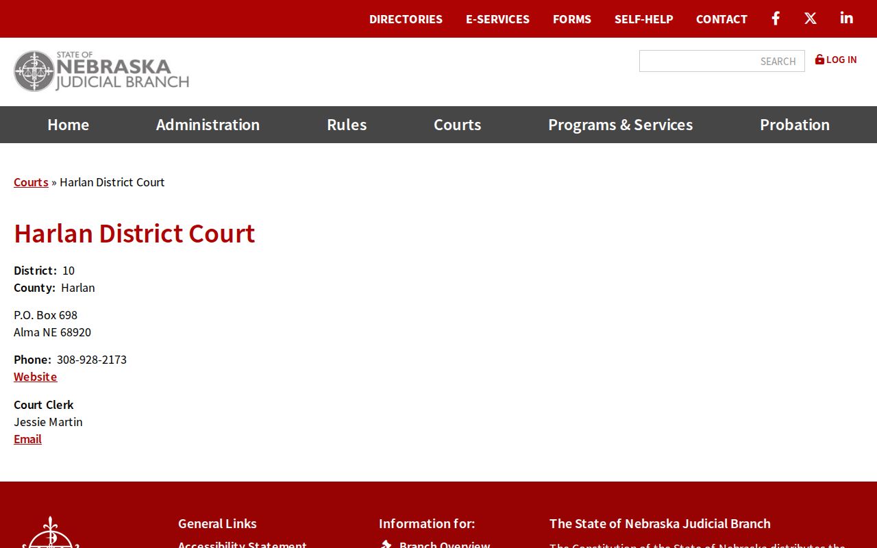 Harlan County criminal court cases District Court listing