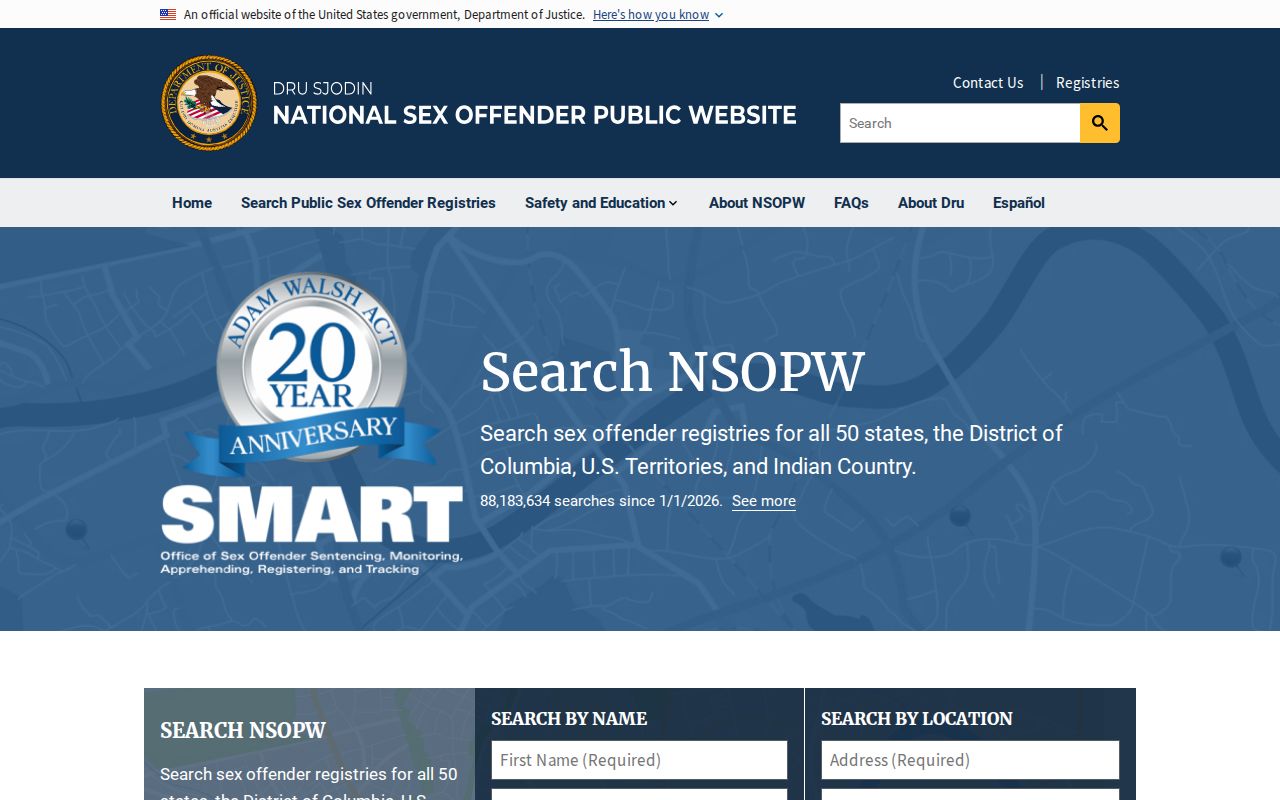 National registry search supporting Harlan County sex offender checks