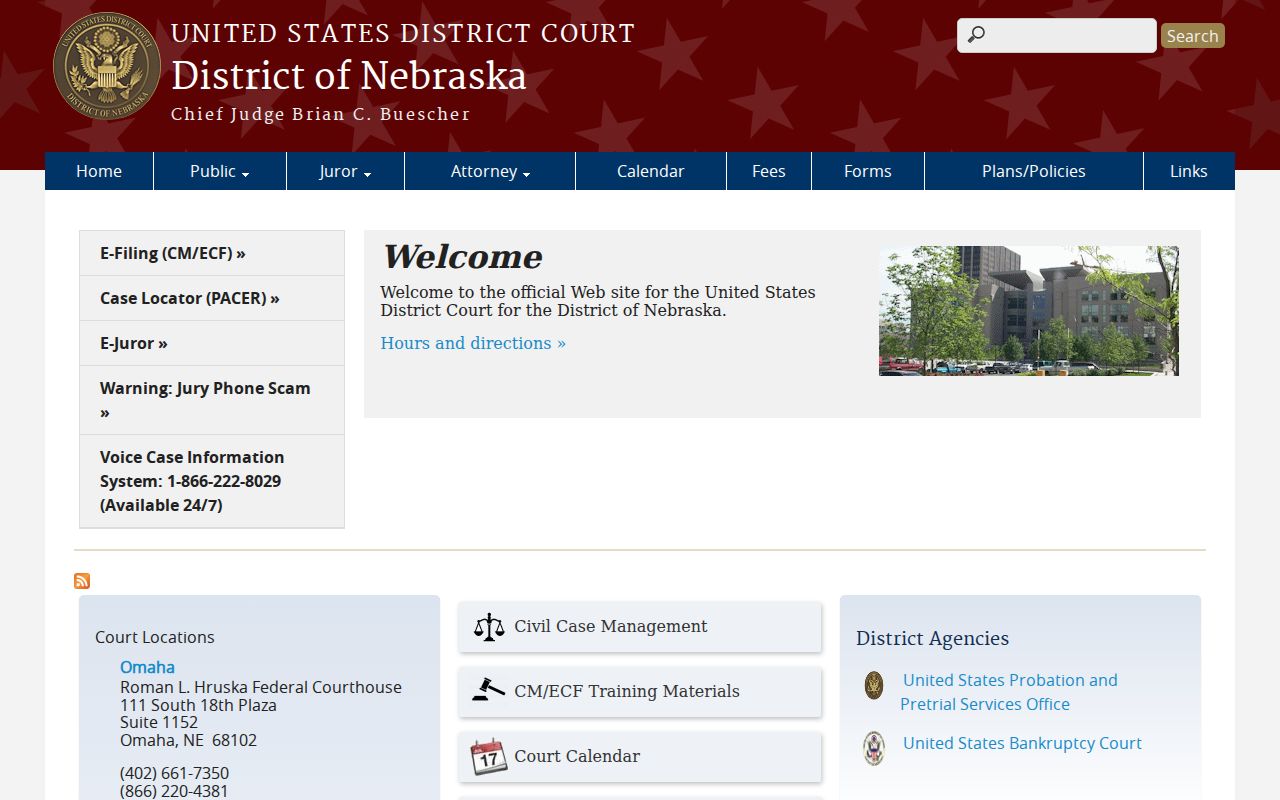 United States District Court for the District of Nebraska website